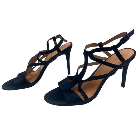 Halston Heritage Bette Strappy Stiletto Heels Sandals Navy Size 9 - Picture 4 of 6